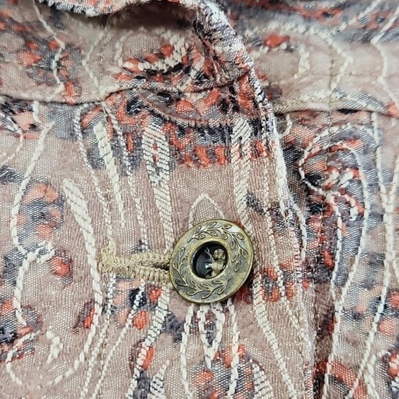 Analogy Multicolored Floral Embroidered Denim Jean Jacket EUC Women's Large - Picture 7 of 14